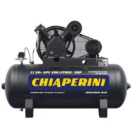 Compressor de Ar 20 Pés 200L 5HP Alta Pressão 220/380V - Trifásico CHIAPERINI-CJ20+APV200L