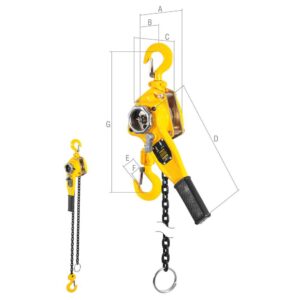 Talha com alavanca, 3,0 toneladas (3,0 tf), elevação 1,5 m, TA 153, VONDER